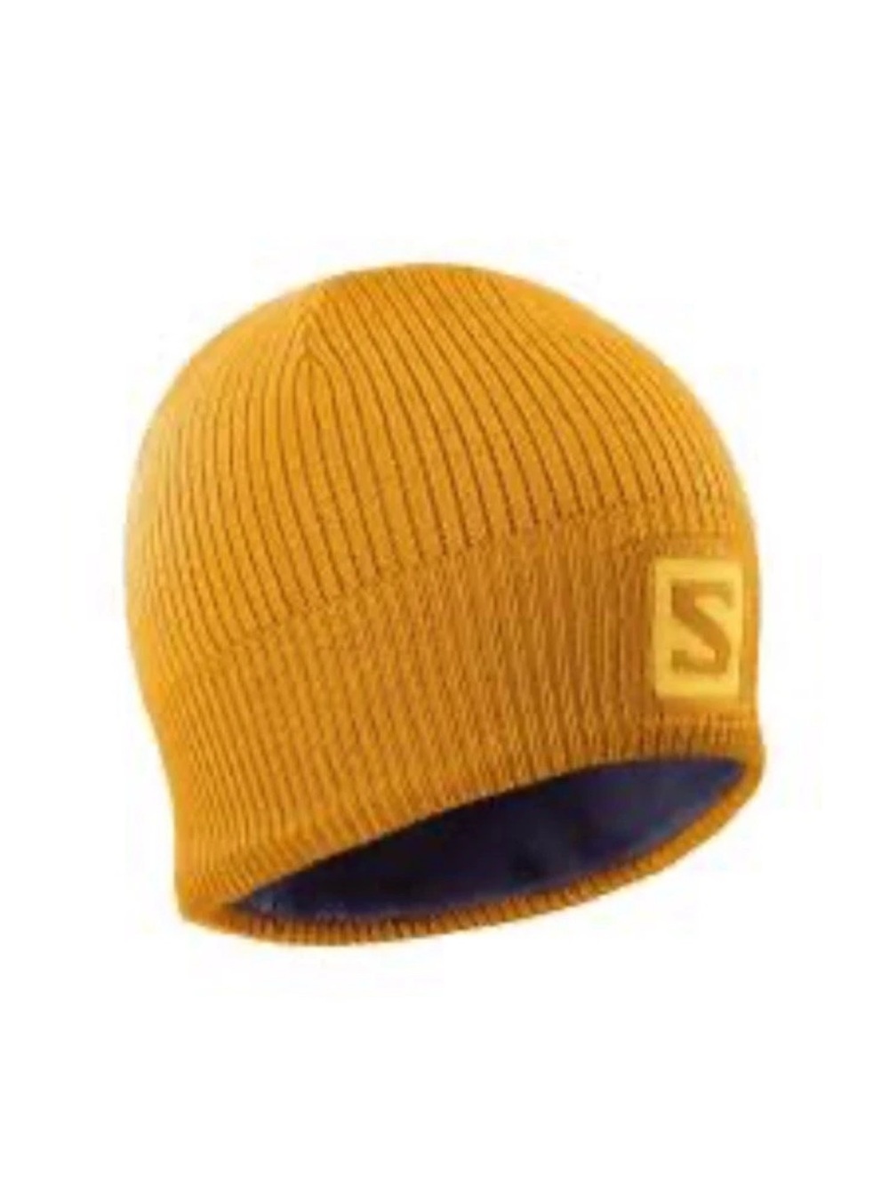 NWT Salomon Knit Ribbed Logo Beanie OS Autumn Blaze LC1421400